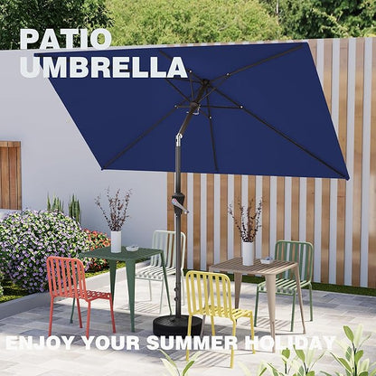 6.5' x 10' Rectangular Patio Umbrellas for Outdoor, Outdoor Table Umbrella, Large Outdoor Patio Umbrellas with 6 Sturdy Ribs for Market, Garden, Pool (Navy)