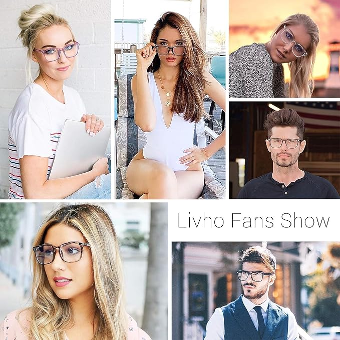 livho High Tech Blue Light Glasses - Advanced 99% Blue Light Blocking Computer Glasses - Anti Eyestrain & UV Glare Protection