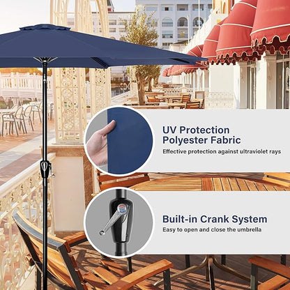 Simple Deluxe 9' Patio Umbrella Outdoor Table Market Yard Umbrella with Push Button Tilt/Crank