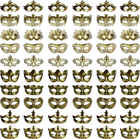 yeload Masquerade Masks 100 Bulk Vintage Masks of Masquerade Party, Venetian, Mardi Gras, Halloween, Masks for Women, Men