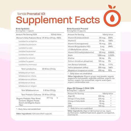 4-in-1 Prenatal Supplements to Support Healthy Mama & Baby | 1 Month Supply | Multivitamin + Probiotics, Iron, DHA, & Methylated Folate | Non-GMO, Gluten Free, Vegetarian, No Preservatives