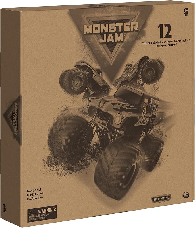 Monster Jam, Official 12-Pack of 1:64 Scale Die-Cast Monster Trucks for Boys and Girls, Kids Toys for Ages 4 and Up, Amazon Exclusive