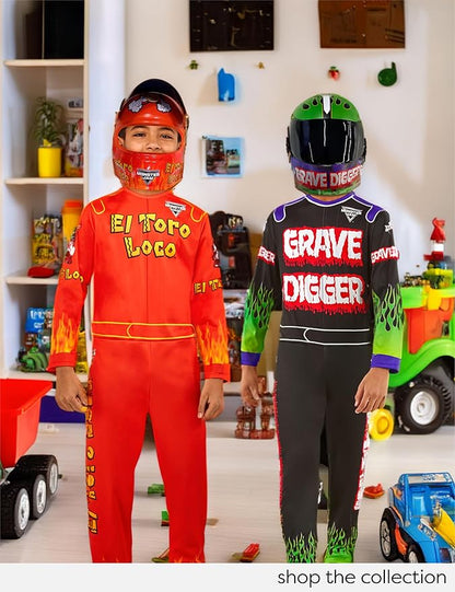 Rubies Monster Jam Grave Digger Plastic Half-Mask for Kids Boys, One Size for Themed Parties and Halloween