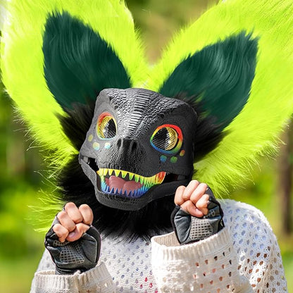 13 Pcs DIY Dino Mask Kit Hard Plastic Dinosaur Mask Furry Therian Dino Costume Kit Animal Dinosaur Party Costume