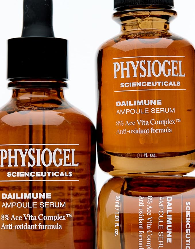 Physiogel Ampoule Vitamin C Face Serum, Strengthens Skin Barrier Antioxidant, Korean skin care, Moisturizing, Brightening, Soothing & Hydrating Serum Vitamin E & B5 Skincare Face Essence.