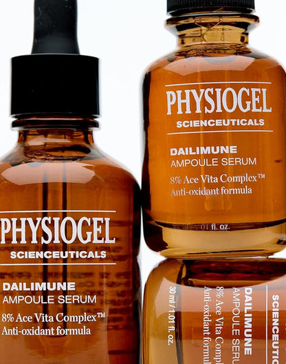 Physiogel Ampoule Vitamin C Face Serum, Strengthens Skin Barrier Antioxidant, Korean skin care, Moisturizing, Brightening, Soothing & Hydrating Serum Vitamin E & B5 Skincare Face Essence.