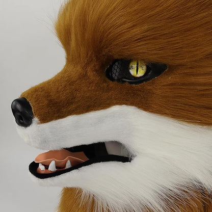 HAOAN Furry Dog Mask Animal Wolf Full Head for Halloween Fancy Dress Party Cosplay Costume Women Men