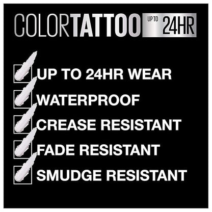 Maybelline New York Color Tattoo 24 Hour Longwear Cream Eyeshadow Makeup, Front Runner, 1 Count