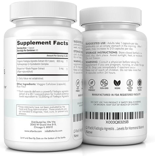 Organic Fadogia Agrestis 600mg for Natural Test Support (2X More Pure - 3X More Absorbent) Athlete Approved - Supports Muscle Growth & Recovery, Healthy Energy Levels, Drive, Stamina & Mood - 60ct