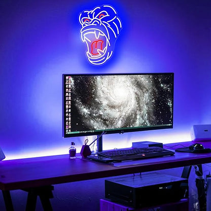 Kong Neon Sign for Wall Decor, Roaring Gorilla LED Neon Light, Kong Skull Island LED Sign, Monster Movie Wall Art, Fan Room Decor, Pop Culture Gift