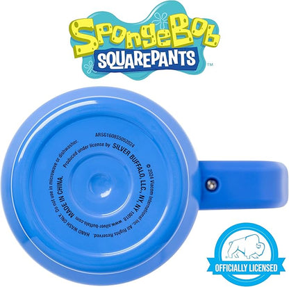 Silver Buffalo SpongeBob SquarePants “Imaginaaation!” Stainless Steel Tumbler with Handle, Fits in Standard Cup Holder, 40 Ounces