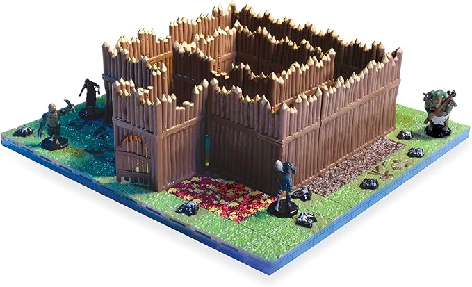 Monster Adventure Terrain 195Pc Painted Palisade Base Set- Fully Modular, Stackable 3D Tabletop World Builder - Perfect for DND Dungeons Dragons, Pathfinder, & All RPG Games, Gift