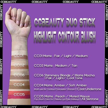 CCbeauty Contour Stick, 3pcs Dual-ended Wonder Stick Cream