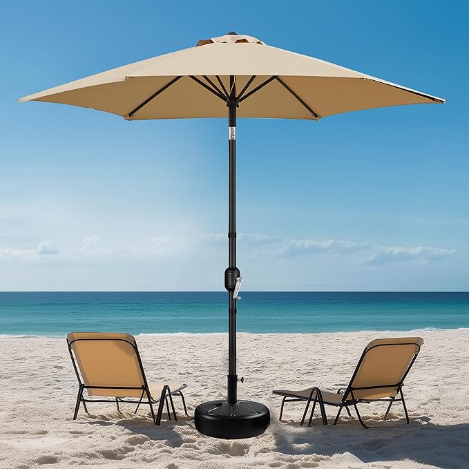 Yaheetech 9FT Outdoor Patio Umbrella, Outdoor Table Umbrella with Push Button Tilt and Crank, Yard Sun Shade, UV Protection Waterproof for Garden/Deck/Backyard/Pool