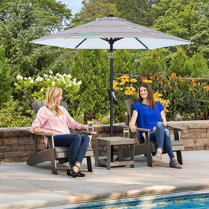 ABCCANOPY 7.5FT Outdoor Patio Umbrella, UV Protection Table Umbrella w/Crank for Easy Set Up, Suitable for Garden, Lawn, Deck & Backyard (Red Green Stripe)