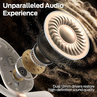 Monster Open Ear AC210 Headphones, Bluetooth 5.4 Earphones Stereo Sound, Wireless Headphones 30 Hours Playback, Type-C Charging, IPX5 Waterproof Open Ear Earbuds,White