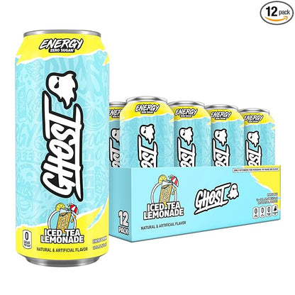 GHOST Energy Drink - 12-Pack, Iced Tea Lemonade, 16oz - Energy & Focus & No Artificial Colors - 200mg of Natural Caffeine, L-Carnitine & Taurine - Gluten-Free & Vegan