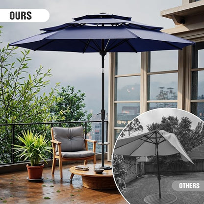 Patio Umbrellas, Pool Umbrella, Outdoor Umbrella with Push Button Tilt/Crank, Deck Umbrellas, Market Umbrela Table for Backyard, Deck, Garden, Pool
