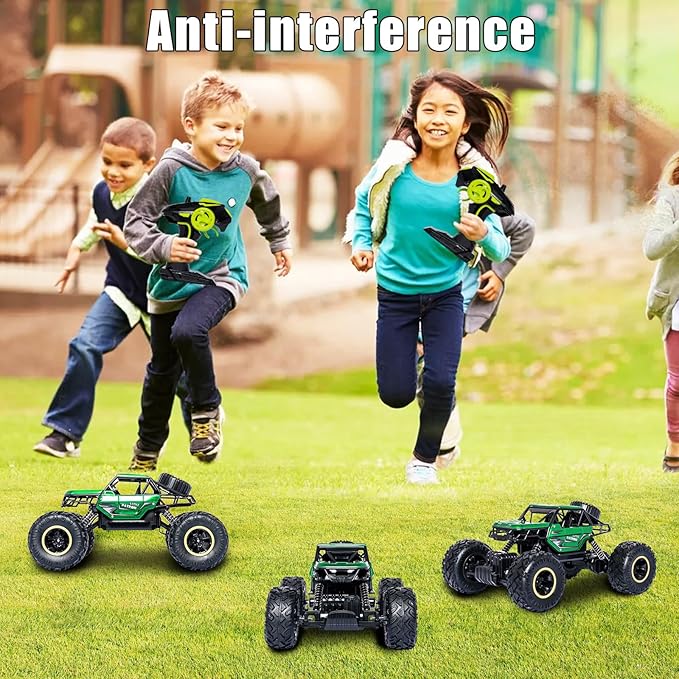Green RC Trucks Remote Control Car 1:14 Off Road Monster Truck,Metal Shell Crawler,2.4Ghz 20km/h High Speed All Terrain Hobby Truck