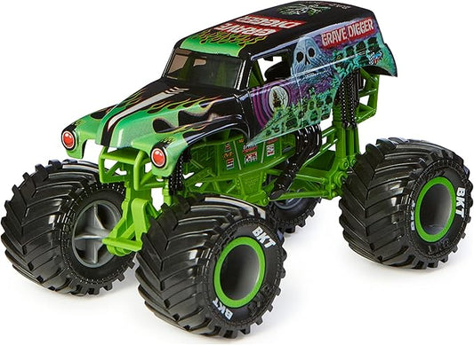 Monster Jam, Official Grave Digger (Green/Black) Monster Truck, Collector Die-Cast Vehicle, 1:24 Scale, Kids Toys for Boys Ages 3 and up