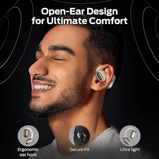 Monster Open Free AC100 Open Ear Bluetooth 5.3 Headphones, Wireless Earbuds with Earhooks, Immersive Stereo Sound by 16mm Large Driver, Clear Calls, 30H Playtime, for Workout