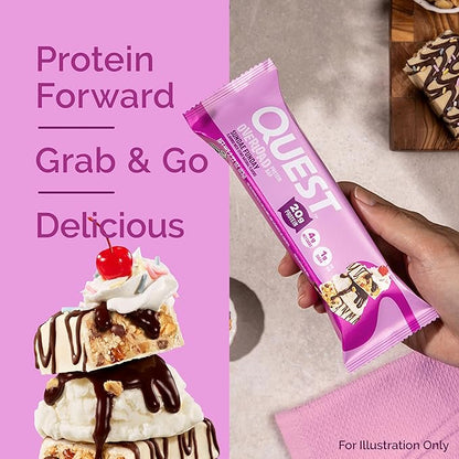 Quest Nutrition Overload Protein Bars, Sundae Funday, 20g Protein, 1g Sugar, 4g Net Carbs, Gluten Free, 12 Count