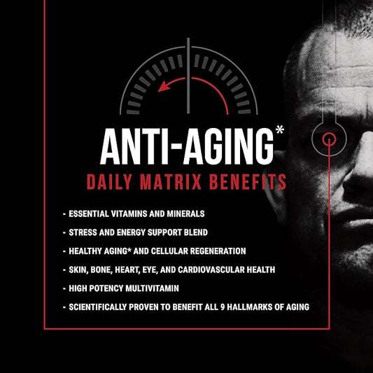 Jocko Fuel TIME WAR Multivitamin - Healthy Aging Supplement for Heart, Bone, & Eye Health, Essential Vitamins and Minerals, Supports Stress Relief and Energy Levels - 30 Day Supply