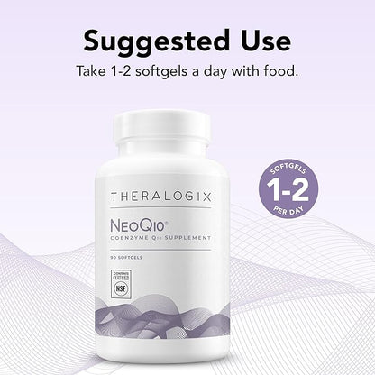 Theralogix NeoQ10 Coenzyme Q10 Supplement - Heart Health & Fertility Support - CoQ10 Fertility Supplement for Men & Women* - NSF Certified - 90 Softgels (90-Day Supply)