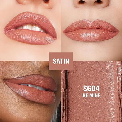 Oulac Color Rich Satin Matte Lipstick – Nude Peach Lipsticks for Women, Long Lasting, Hydrating Lip Color, Non-Drying Velvet Finish, Creamy Texture, Full Coverage, Vegan, SG04