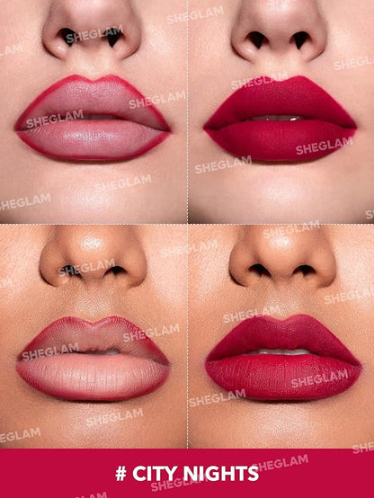 SHEGLAM Lip Liner Creamy Matte Pencil High Pigment Not Easy to Fade Silky Smooth Matte Contour Tint Lip Makeup-City Nights