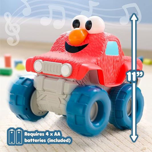 SESAME STREET Giggle N Go Monster Truck Toy Vehicle, Pops Wheelies, Sings, and Has Phrases, Kids Toys for Ages 2 Up, Amazon Exclusive by Just Play