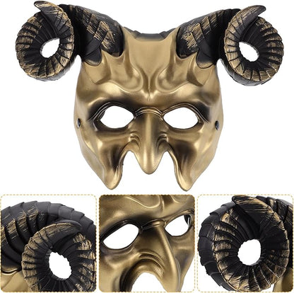 Ox Horn Mask Horns Masquerade Mask Animal Half Face Mask for Festival Party Halloween Costume Cosplay