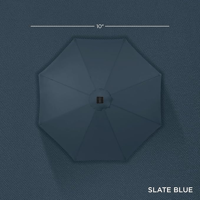 Best Choice Products 10ft Solar Polyester LED Lighted Patio Umbrella w/Tilt Adjustment and UV-Resistant Fabric - Slate Blue