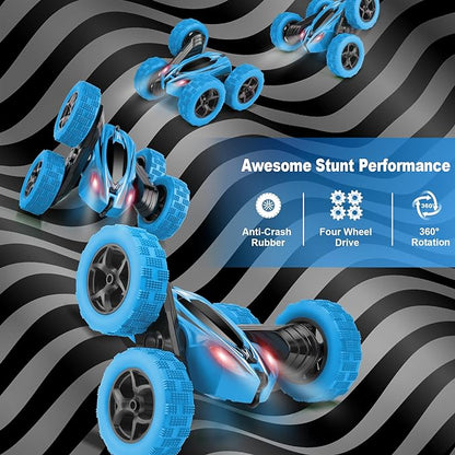 Remote Control Car, RC Cars Toys for Ages 5-7, 2.4GHz 4WD Fast RC Car Kids Toys for Ages 8-13, Double Sided 360° Rotating Monster Truck Toys for Girls RC Truck Toy Cars for Boys