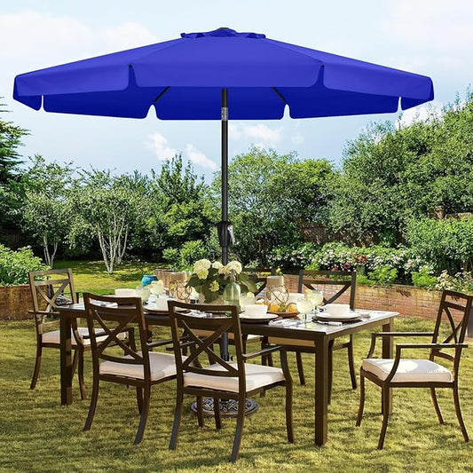 MASTERCANOPY Valance Patio Umbrella for Outdoor Table Market -8 Ribs (11ft,Blue)