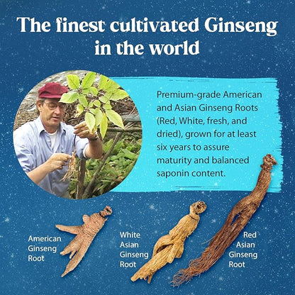 Dragon Herbs Ginseng Sublime Drops | All Natural Extract Supplement to Support Energy, Stress, Focus, Skin, Endurance, Lungs, Immune Health | American, Red, and White Ginseng | 2 fl. oz
