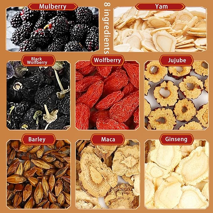 Kidney Tea Formula Ginseng Eight Treasure Tea -20 Bags Combination Scented Tea Five Treasure Tea Men's Kidney Tea Health Tea Herbal Formula Red Date Wolfberry Tea (20Pack /1Bag)