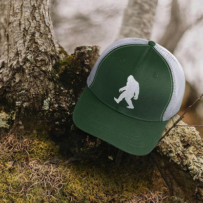 Mesh Bigfoot Hat Leather Cap for Men- Great Snapback Closure Sasquatch Hat for Hunting & Hiking