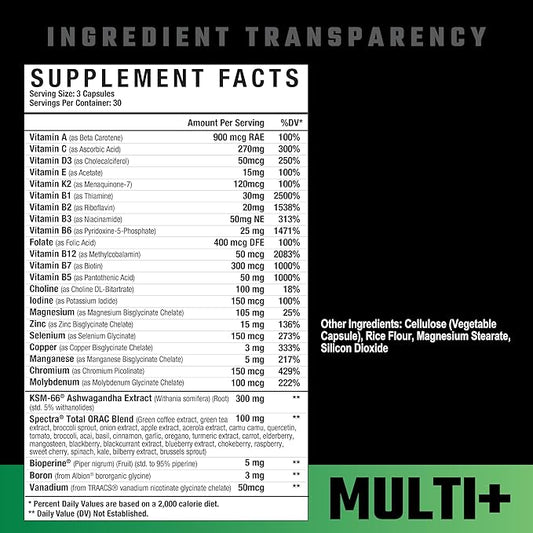 Axe & Sledge Multi Plus Multivitamin for Men & Women, 90 Capsules, 30 Servings