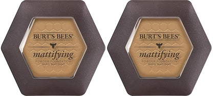 Burts Bees 100% Natural Mattifying Powder Foundation, Nutmeg of 2)