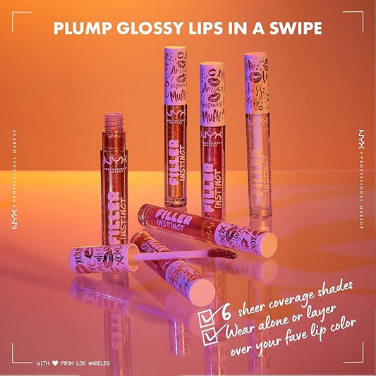 NYX PROFESSIONAL MAKEUP Filler Instinct Plumping Lip Polish, Lip Plumper Gloss - Cheap Fills (Bronze Gold)