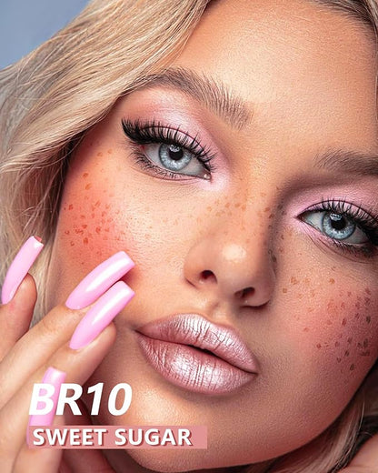 MAKI YIKA 3Pc Metallic Lipstick Long Lasting Pink Brown Nude Glitter Lipsticks High Shine Lipstick No Smudge No Transfer Liquid Lip Gloss (Pink/Nude/Brown)
