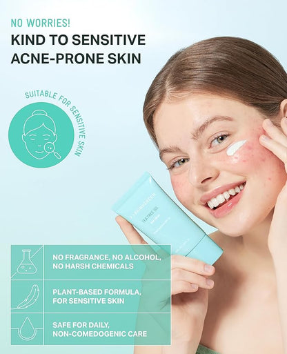 BRING GREEN Tea Tree CICA Mineral Sunscreen SPF 50+ PA++++ | Non-Nano Zinc Oxide Face Sunscreen, Reef Safe Korean Sunscreen for Sensitive Skin, Oil-Free, 1.69 fl. oz