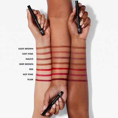 e.l.f. Love Triangle Lip Filler Liner, 2-in-1 Lipliner Pencil For Sculpting & Filling, Long-Lasting Intense Color, Vegan & Cruelty-Free, Light Brown