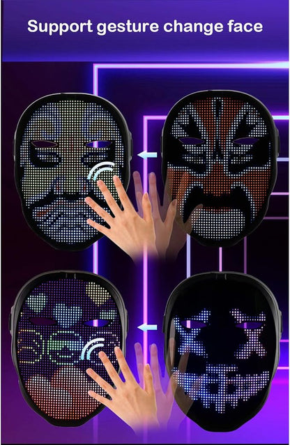 Depointer Life Led Mask with Bluetooth-compatible App Controlled, Customizable Shining Mask, unisex-adult