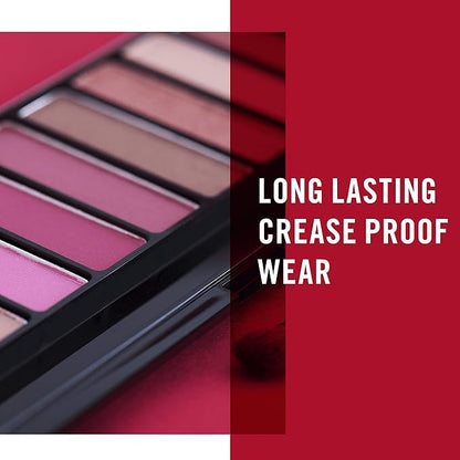 Rimmel London Magnif'Eyes Eyeshadow Palette, 12 Shades, Blendable Formula, Versatile, 007, Crimson, 0.5oz