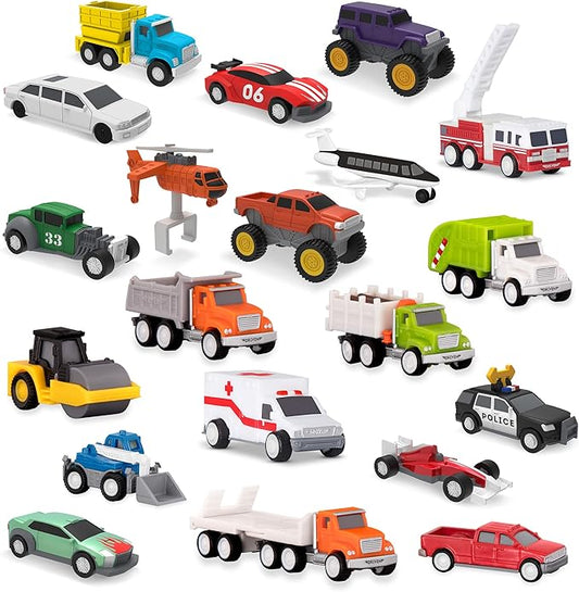 Driven by Battat – DRIVEN By Battat – Toy Car Variety Pack – Construction & Rescue Vehicles – Airplane, Monster Truck, & More – Kids 3 Years + – Pocket Fleet 2 (20 Pack)