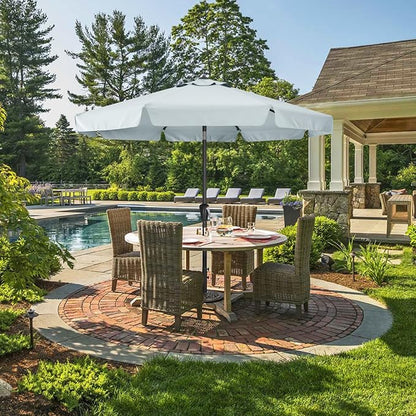 ABCCANOPY Patio Umbrella 9ft - Outdoor Table Umbrella with Push Button Tilt and Crank, 8 Ribs Umbrella for Patio Pool Garden Deck (Light Gray)