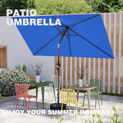 6.5' x 10' Rectangular Patio Umbrellas for Outdoor, Outdoor Table Umbrella, Large Outdoor Patio Umbrellas with 6 Sturdy Ribs for Market, Garden, Pool (Royal Blue)