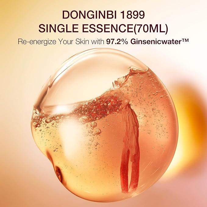 Donginbi Red Ginseng 1899 Single Essence - Korean Red Ginseng Skin Care, Fast-Absorbing Moisturizing Facial Serum, Improved Skin Environment, 2.36 floz / 70ml